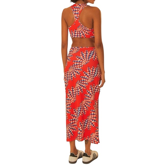 Adidas Farm rio sz XL Red Geometric Women's Dress - Picture 3 of 5